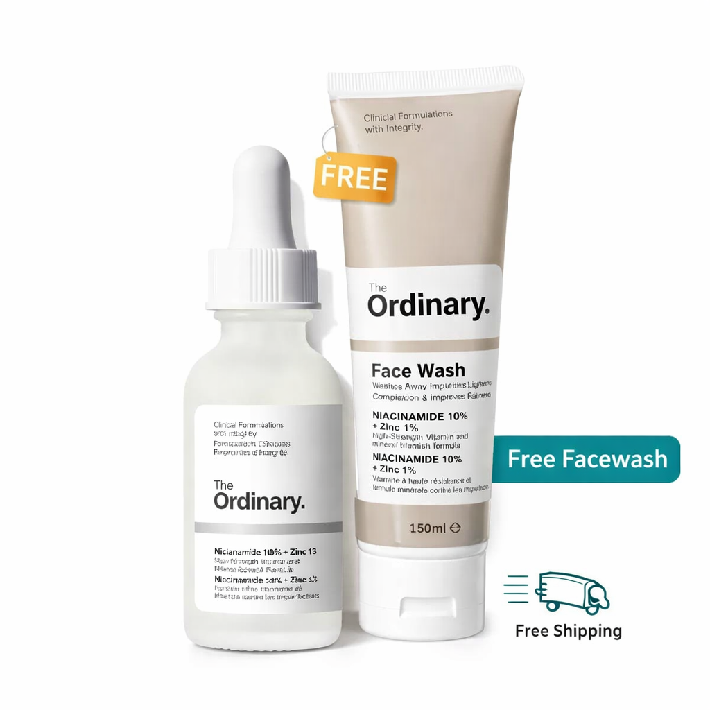 The Ordinary Niacinamide 10% + Zinc 1% Serum (30ml) with Free Niacinamide Face Wash